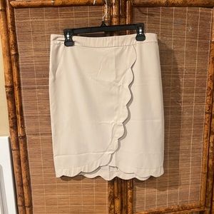 Ezera scalloped cream skirt